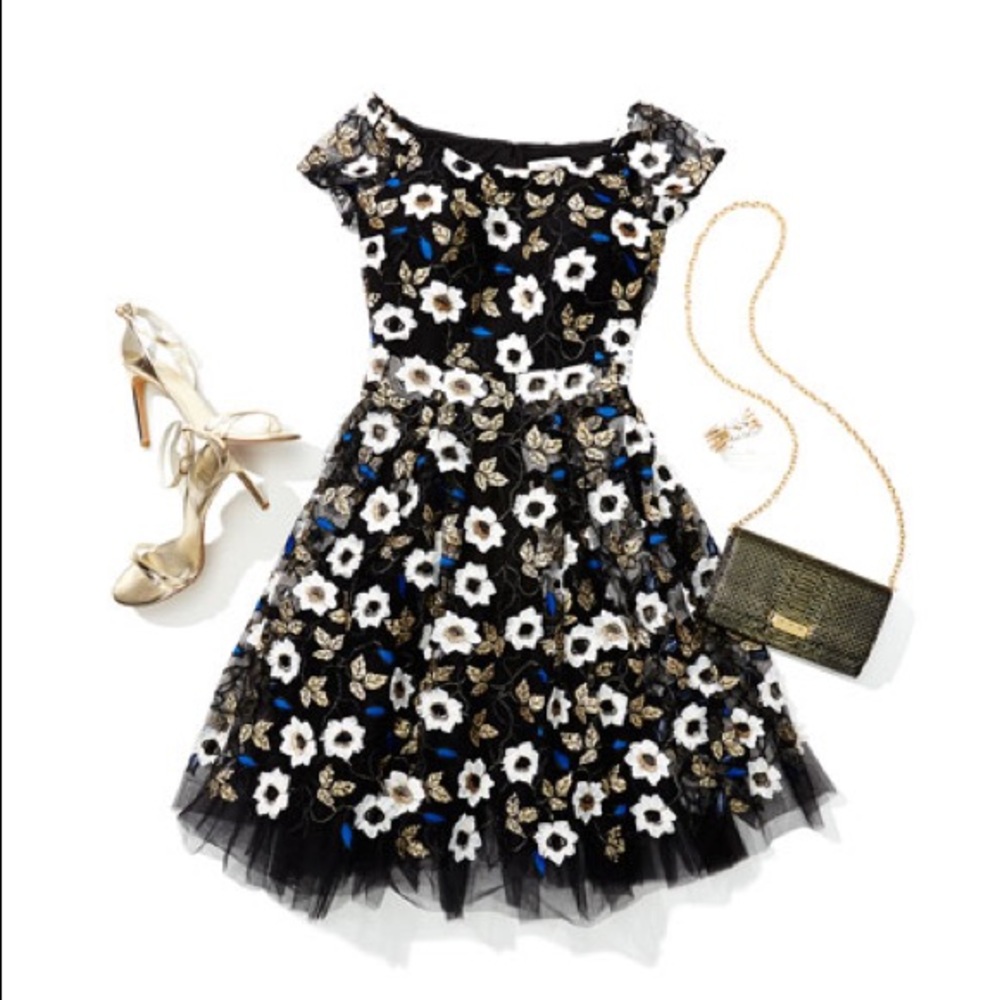 EUC eci New York embroidered dress